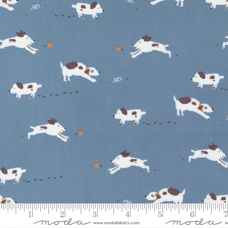 Pips Puppy Dogs Tails Blueberry - Quilt Fabric