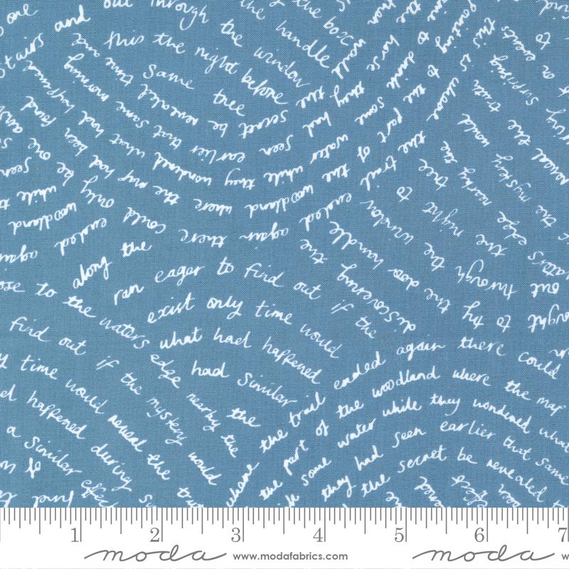Marigold Tales Cornflower - Text and Words - Quilt Fabric