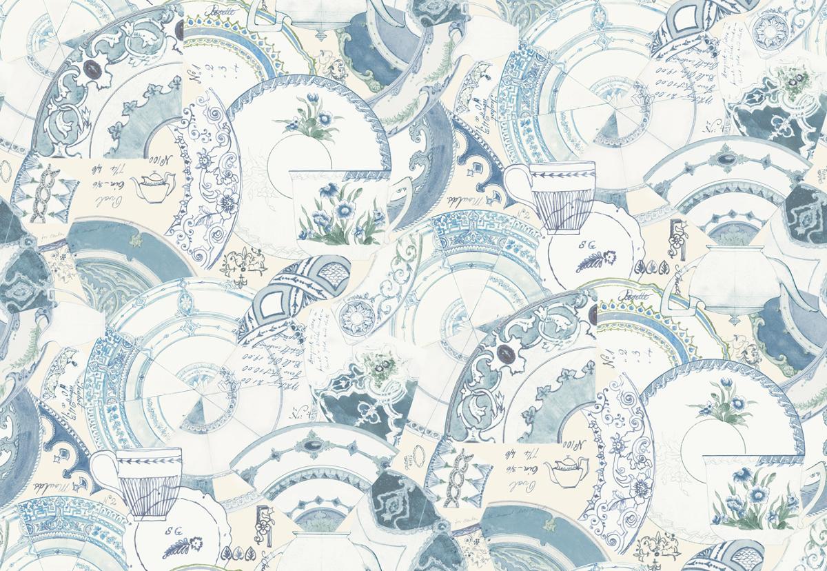 Larking Ceramic Collage Porcelain - Quilt Fabric