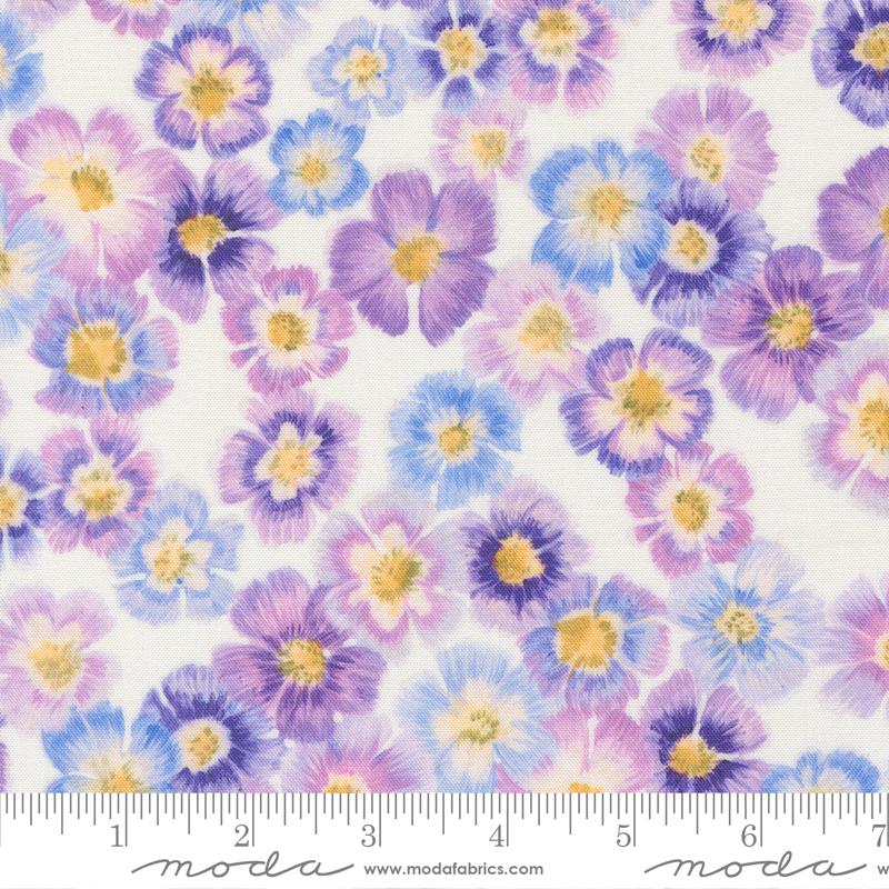 Delphinium Flowers Snowdrop - Quilt Fabric