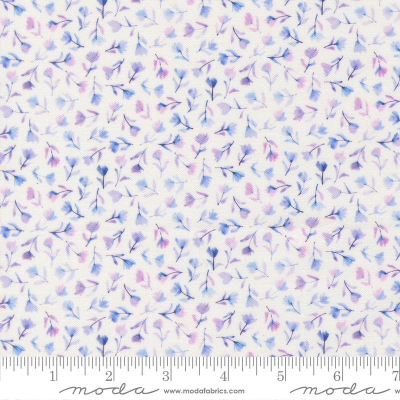 Delphinium Floral Snowdrop - Quilt Fabric