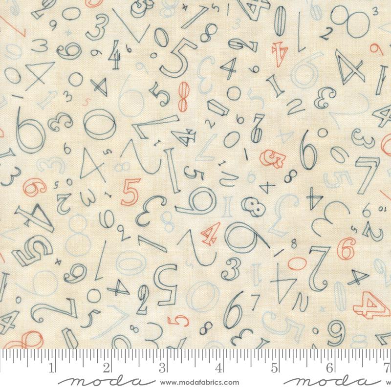 Data Numerals Lovelace - Quilt Fabric, zoomed in. Select this picture to zoom back out.