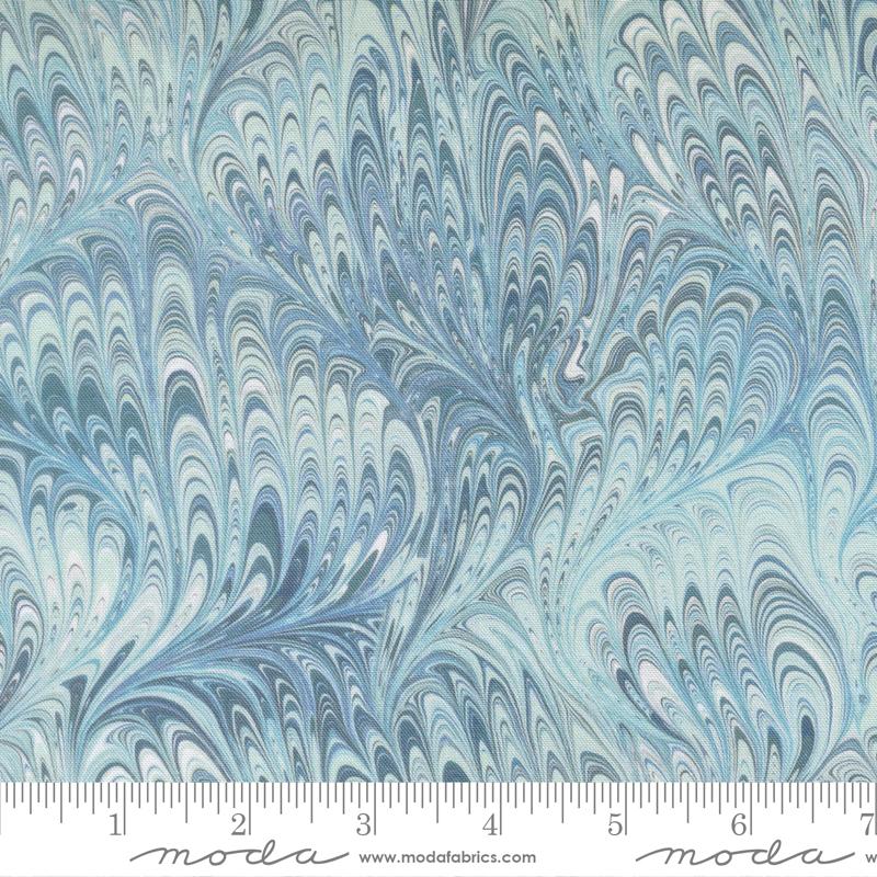 Flutterby Marble Chalk Hill Blue - Quilt Fabric, zoomed in. Select this picture to zoom back out.