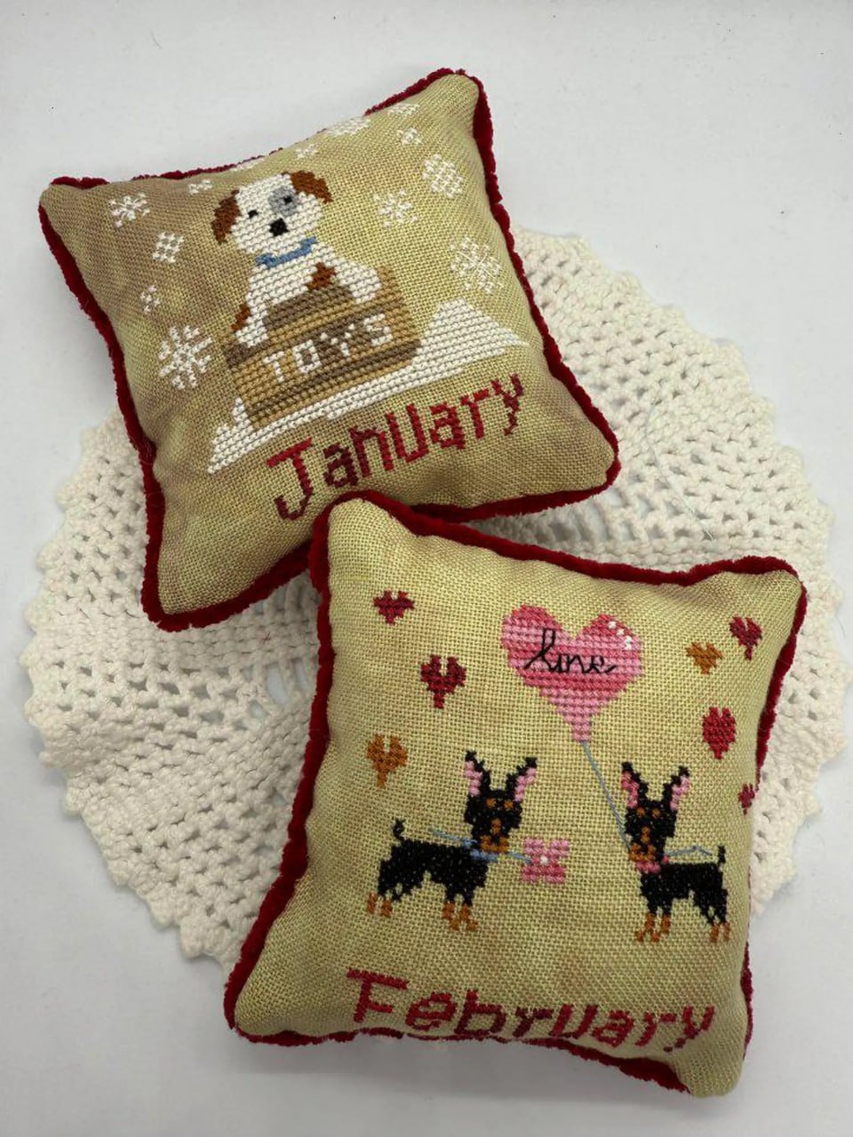 Dogs Of The Months - Jan & Feb - Cross Stitch Pattern