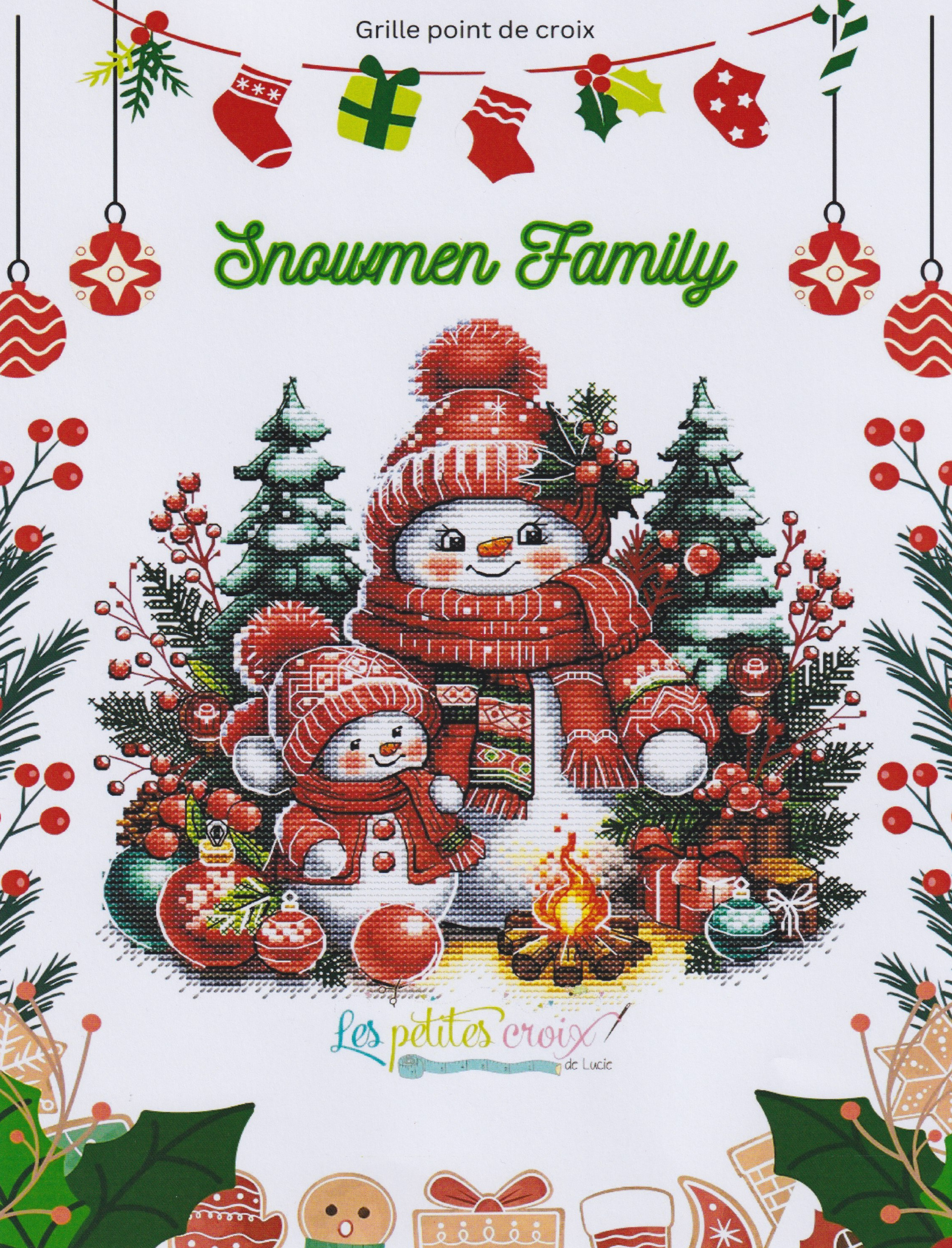 Snowmen Family - Christmas Cross Stitch Pattern