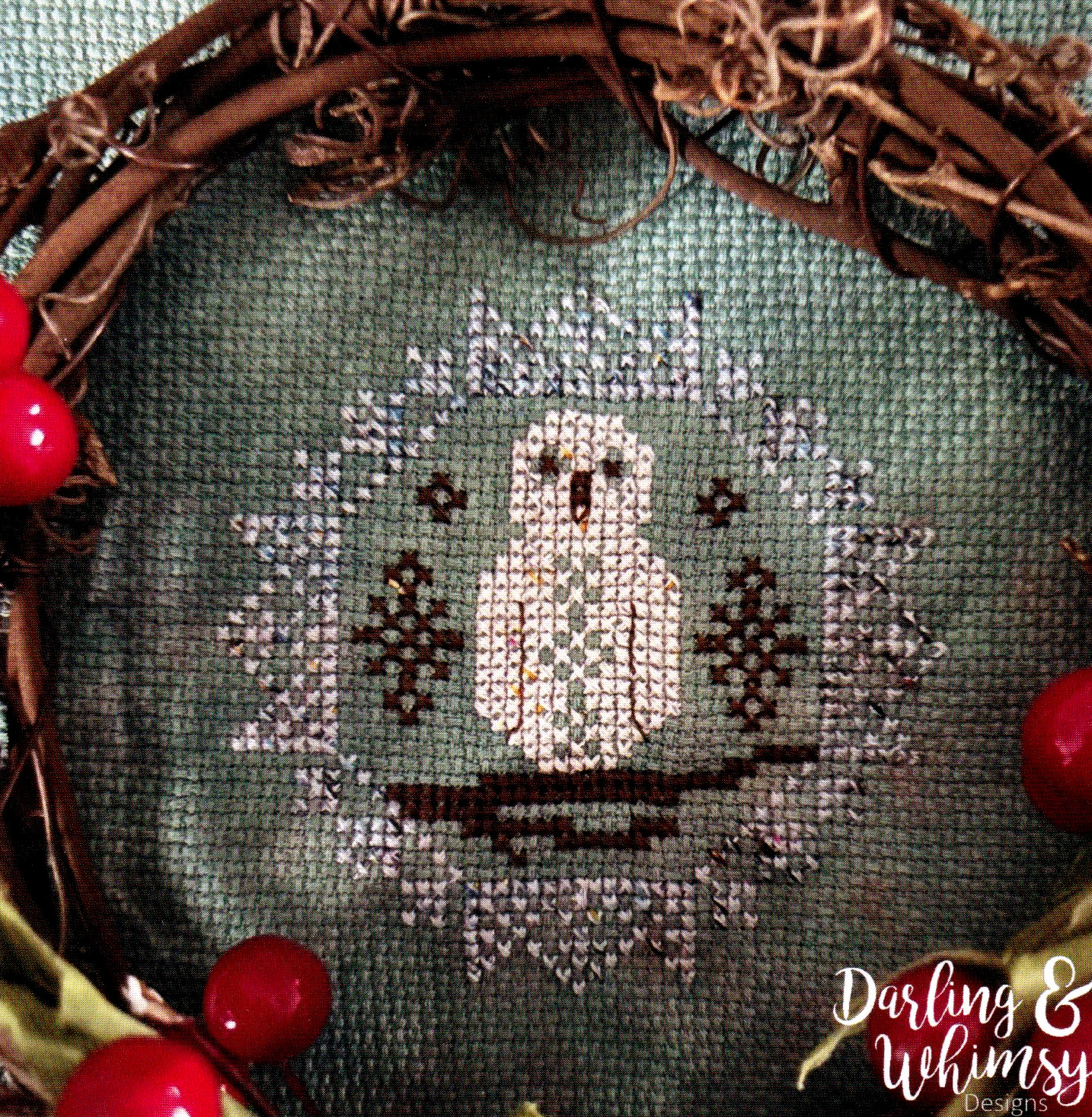 Quirky Quaker Snowy Owl - Cross Stitch Pattern