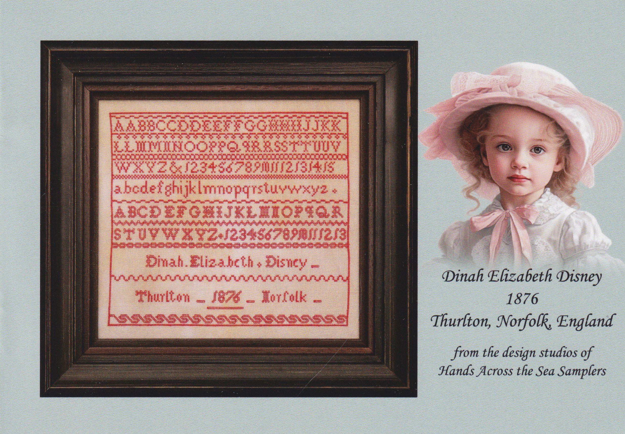 Dinah Elizabeth Disney 1876 - Cross Stitch Pattern