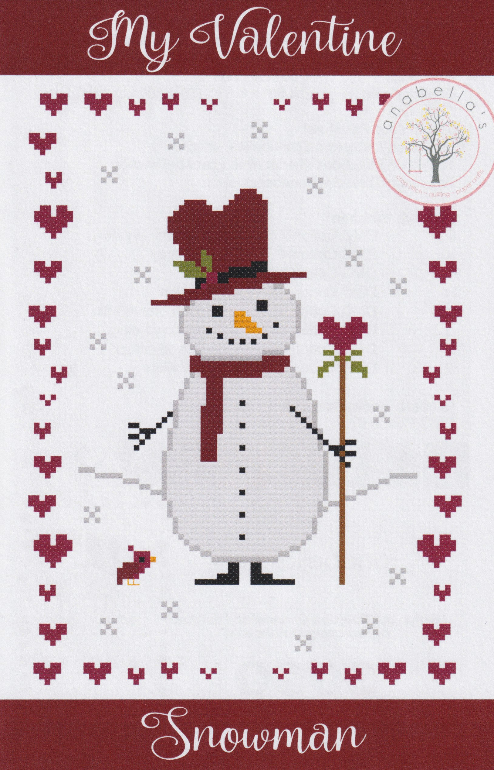 My Valentine Snowman - Valentine Cross Stitch Pattern