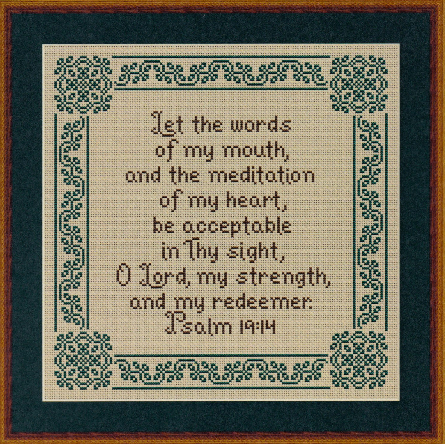 Let The Words Of My Mouth - Christian Cross Stitch Pattern