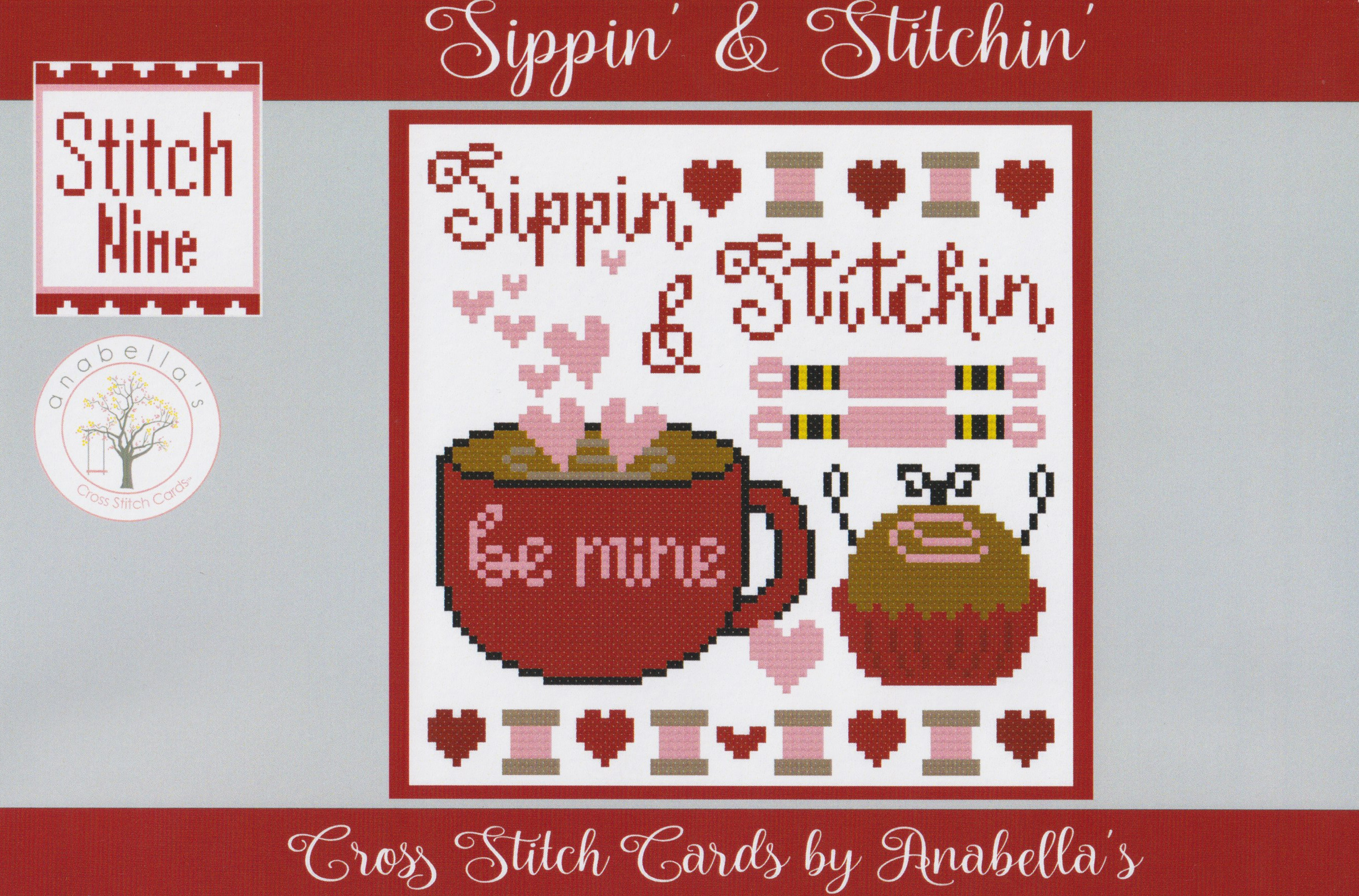 Sippin & Stitchin - Stitch Cards 9 - Valentine Pattern