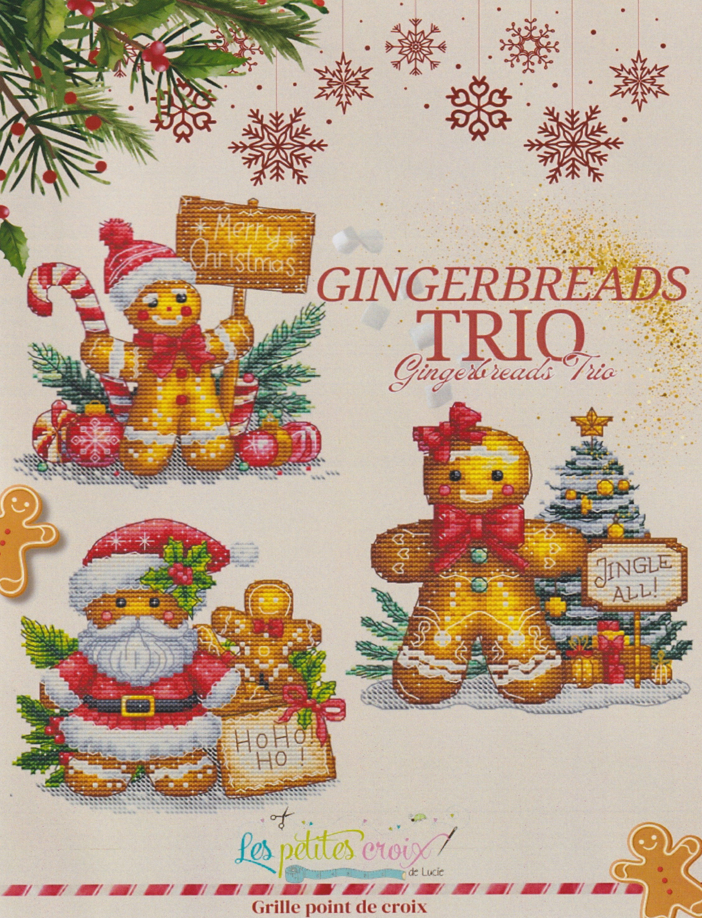 Gingerbreads Trio - Christmas Cross Stitch Pattern 