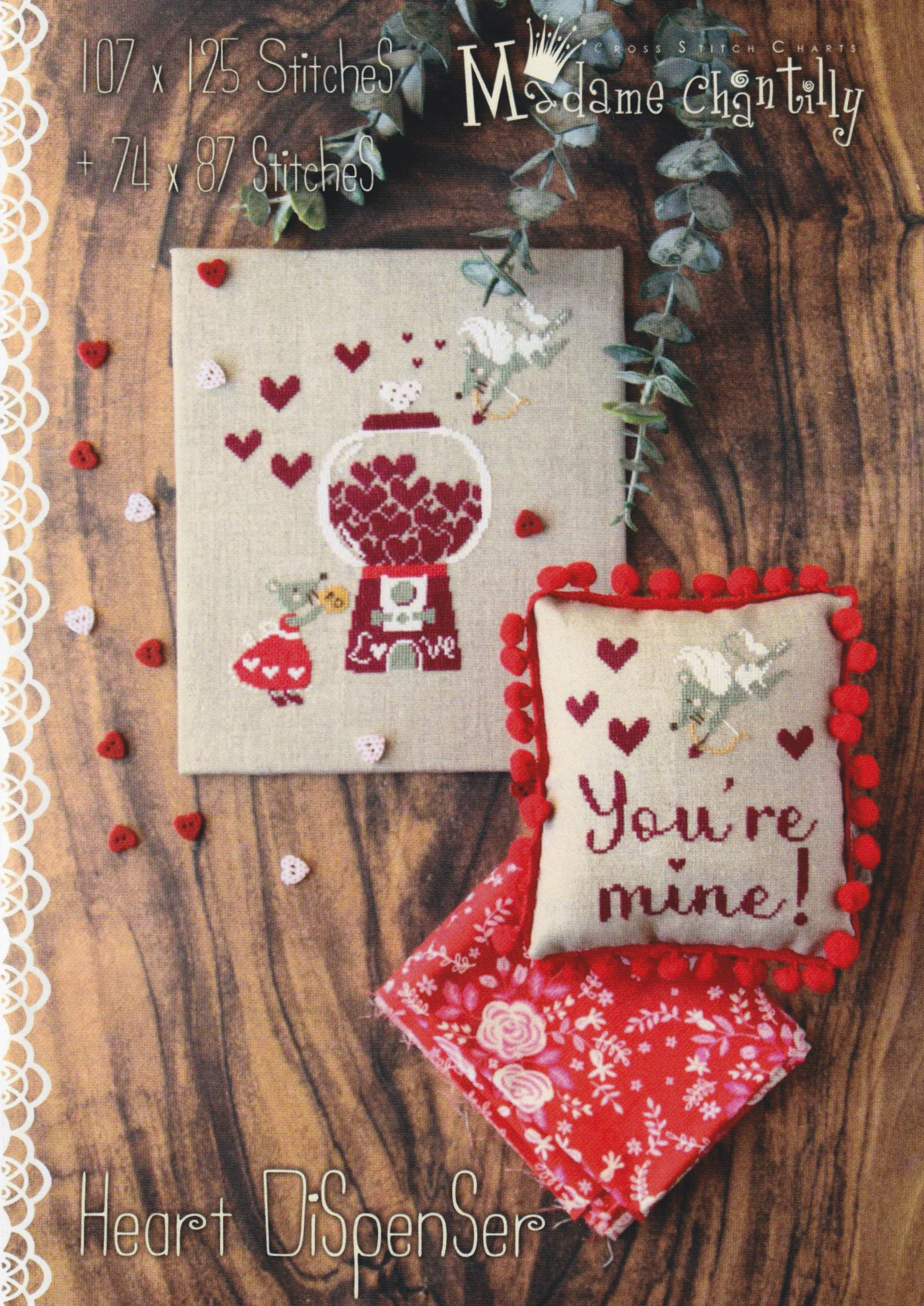 Heart Dispenser - Valentine Cross Stitch Pattern