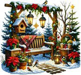 Winter In The Garden Magnet - Christmas Needle Minder