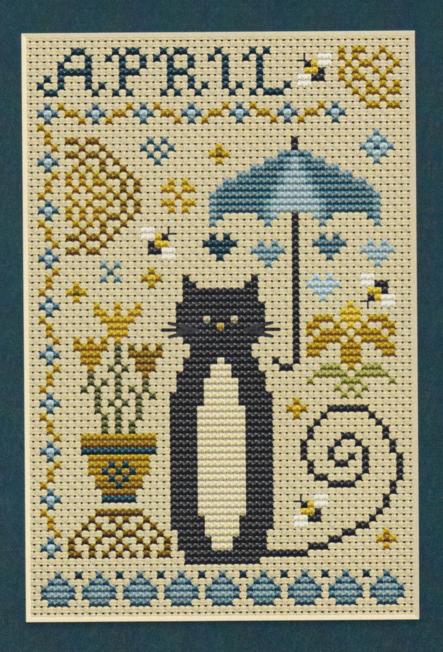 April Cat - Cross Stitch Pattern