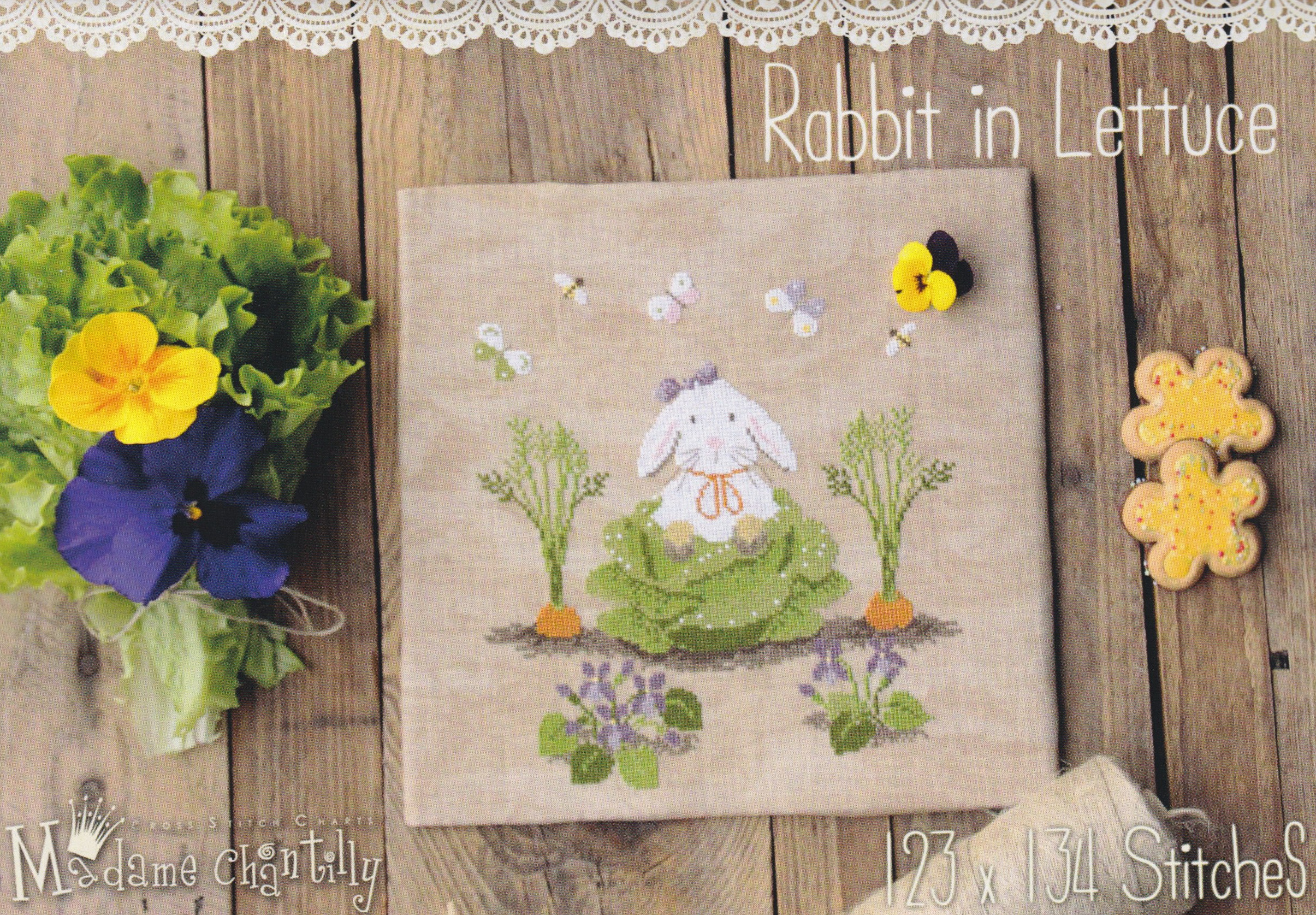 Rabbit In Lettuce - Cross Stitch Pattern
