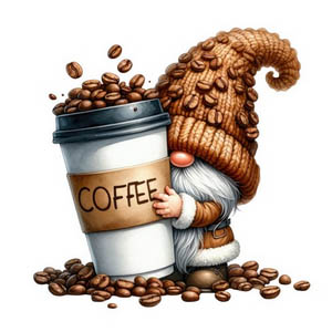 Coffee Lover Gnome Magnet - Needle Minder