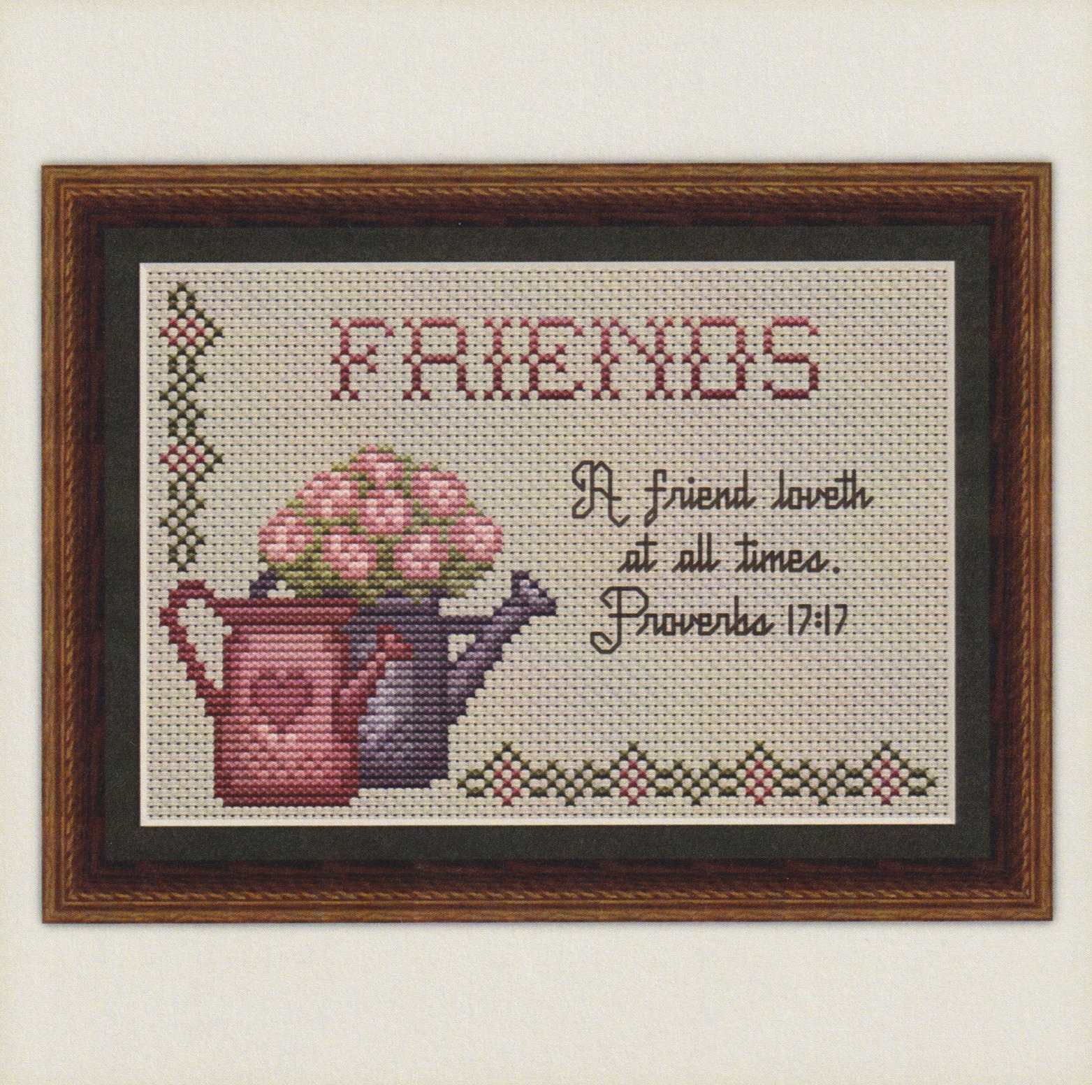 Friends - Proverbs 17:17 - Christian Cross Stitch Pattern