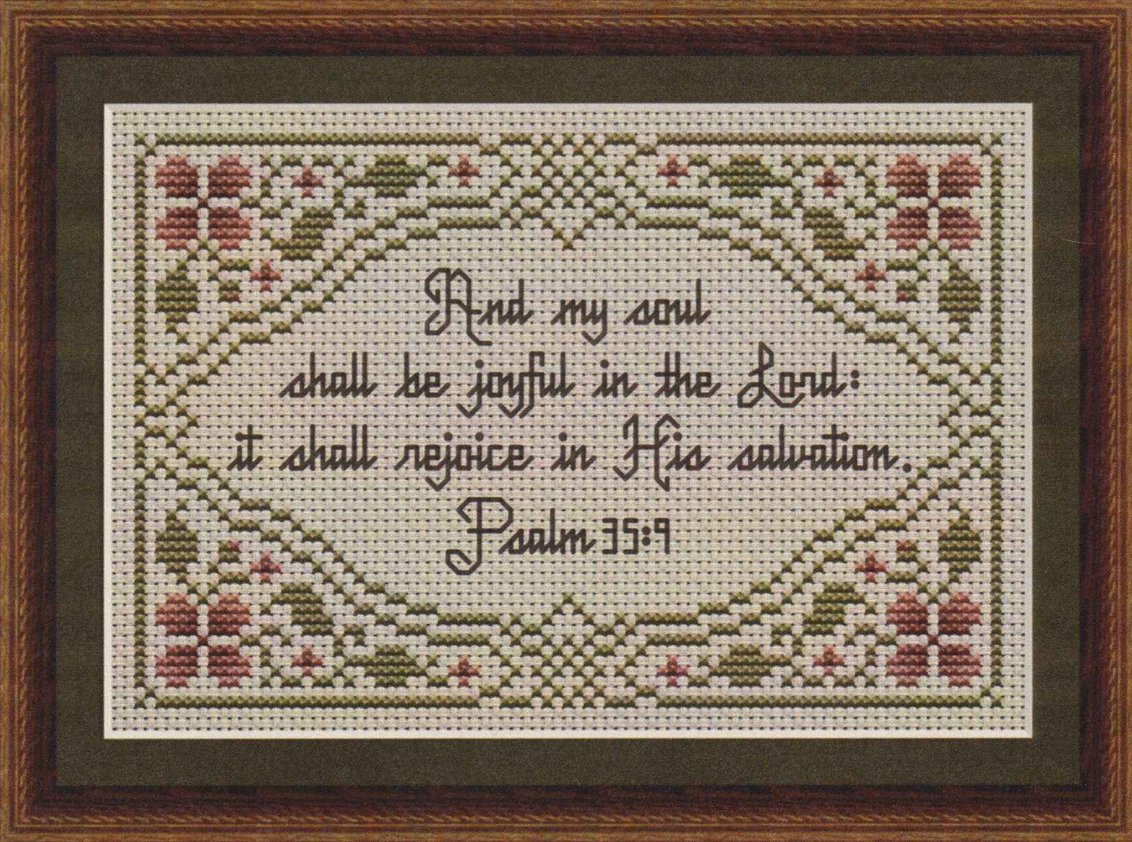 Joyful In The Lord Psalm 35:9 Christian Cross Stitch Pattern