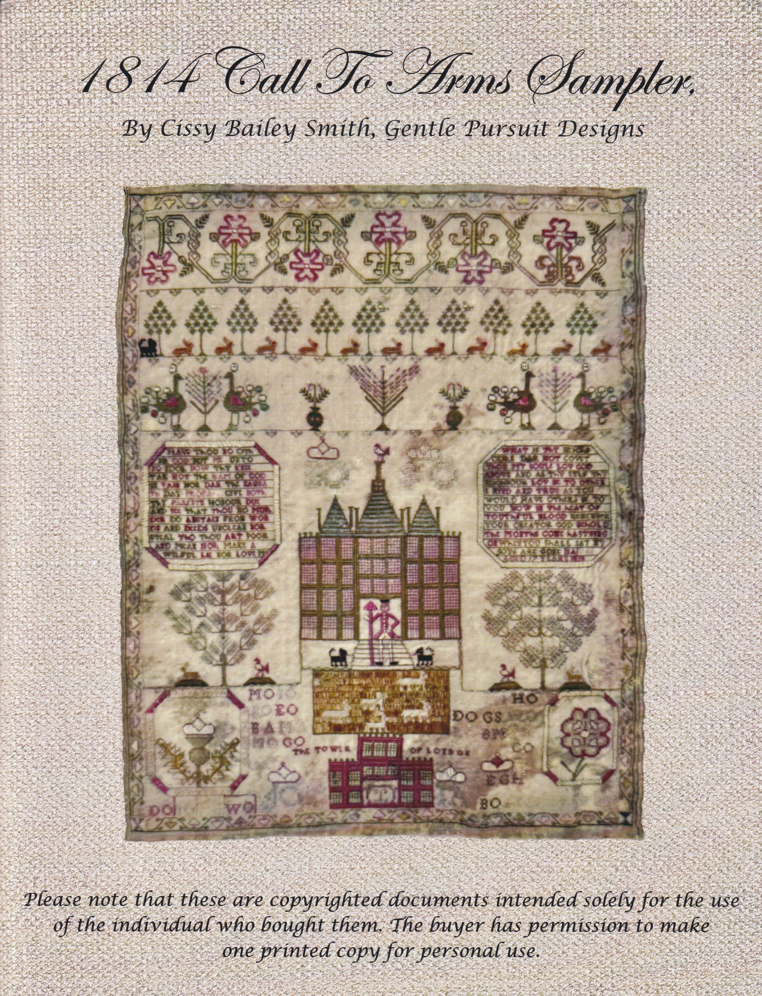 1814 Call To Arms Sampler - Cross Stitch Pattern