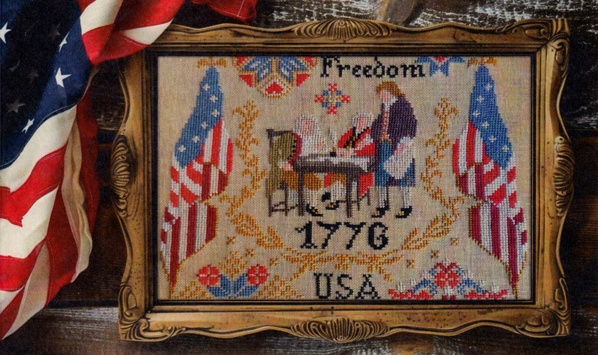 Writing The Declaration Quaker - Cross Stitch Pattern