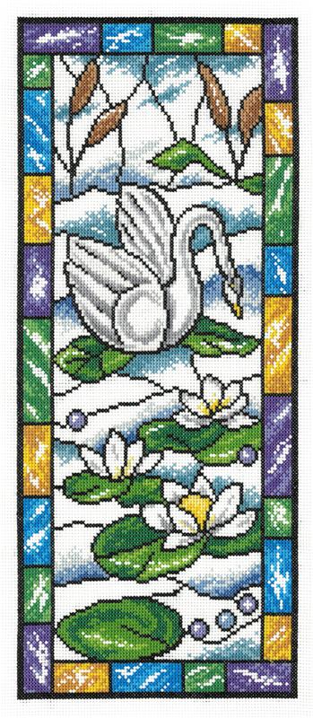Stained Glass Summer Swan - Cross Stitch Pattern