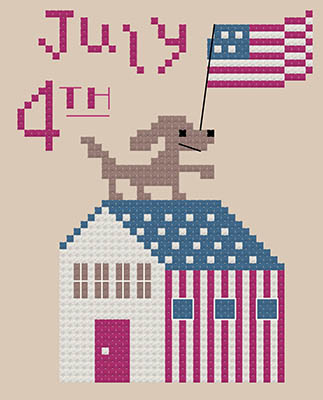 Patriotic Dog - Cross Stitch Pattern 