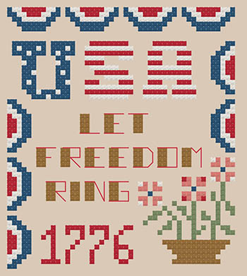 USA 1776 - Patriotic Cross Stitch Pattern 
