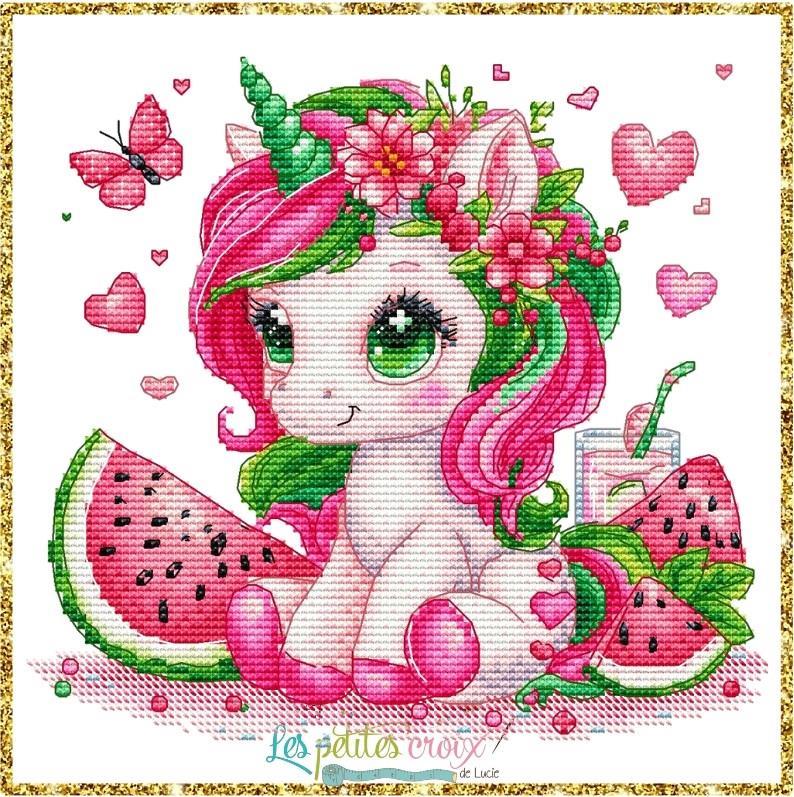 Watermelon Unicorn - Cross Stitch Pattern