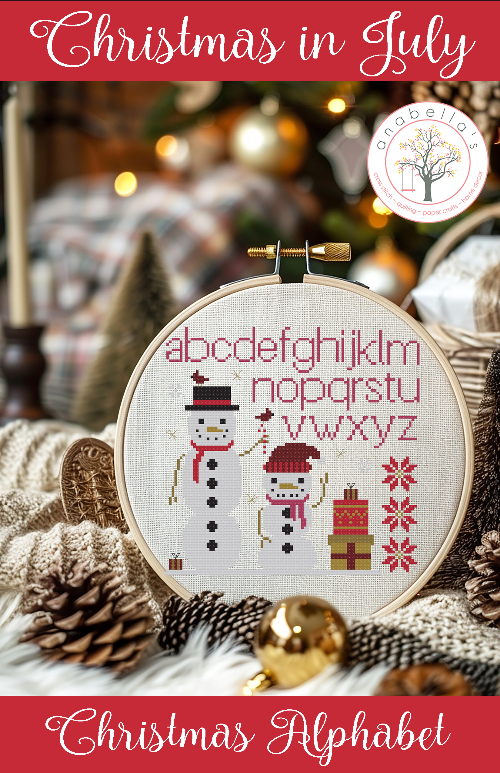 Christmas In July Christmas Alphabet - Cross Stitch Pattern