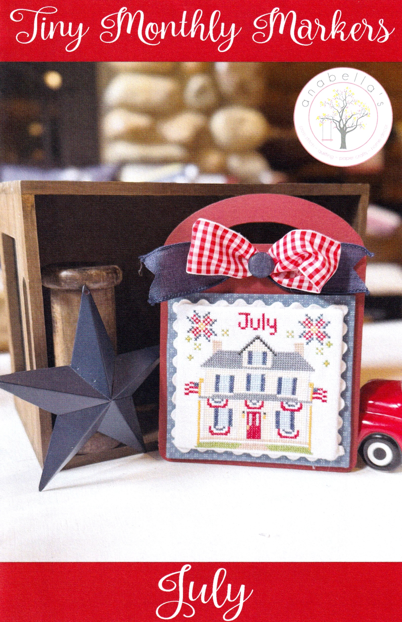 July Tiny Monthly Marker - Patriotic Cross Stitch Pattern