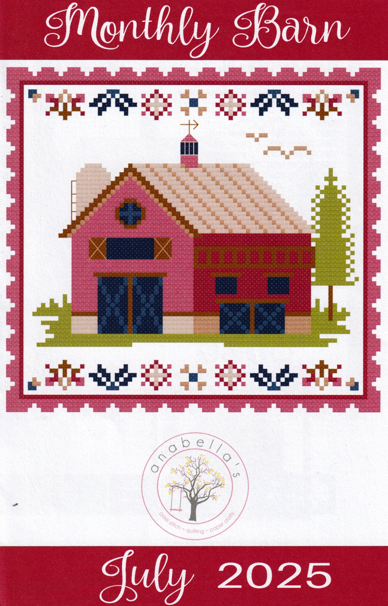 Monthly Barn July 2025 - Patriotic Cross Stitch Pattern