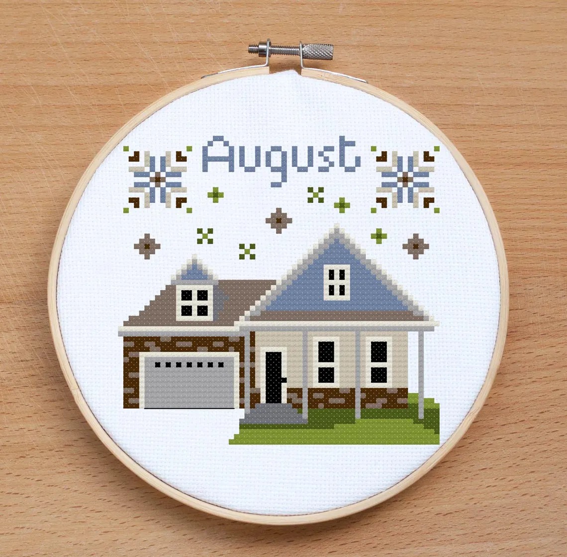 Tiny Monthly Marker August - Cross Stitch Pattern 