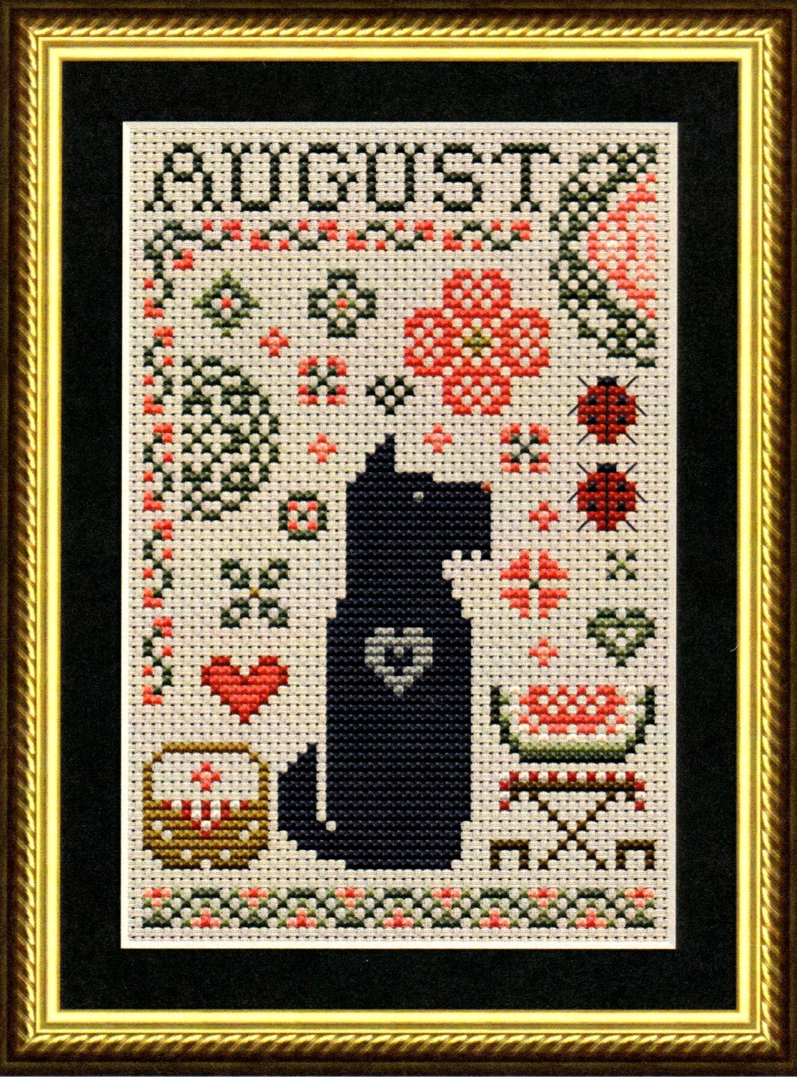 Scottie August Dog - Cross Stitch Pattern