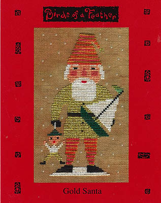 Gold Santa - Christmas Cross Stitch Pattern