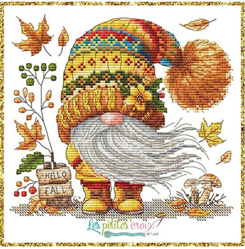 Hello Fall Gnome - Cross Stitch Pattern 