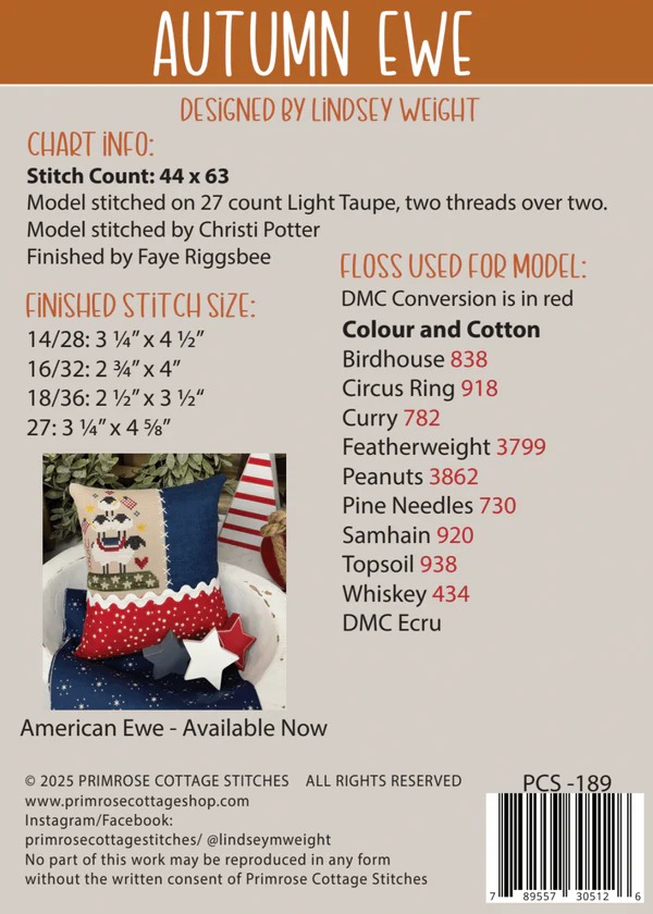Autumn Ewe - Cross Stitch Pattern