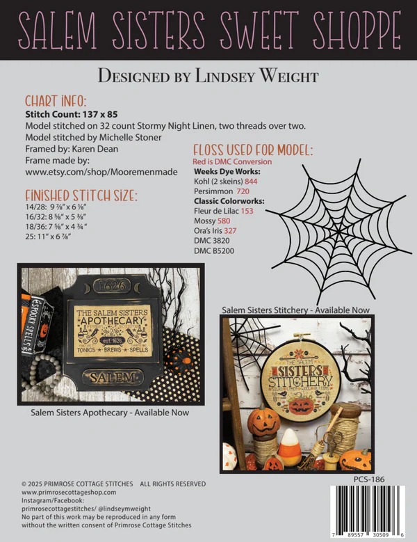 Salem Sisters Sweet Shoppe - Halloween Cross Stitch Pattern