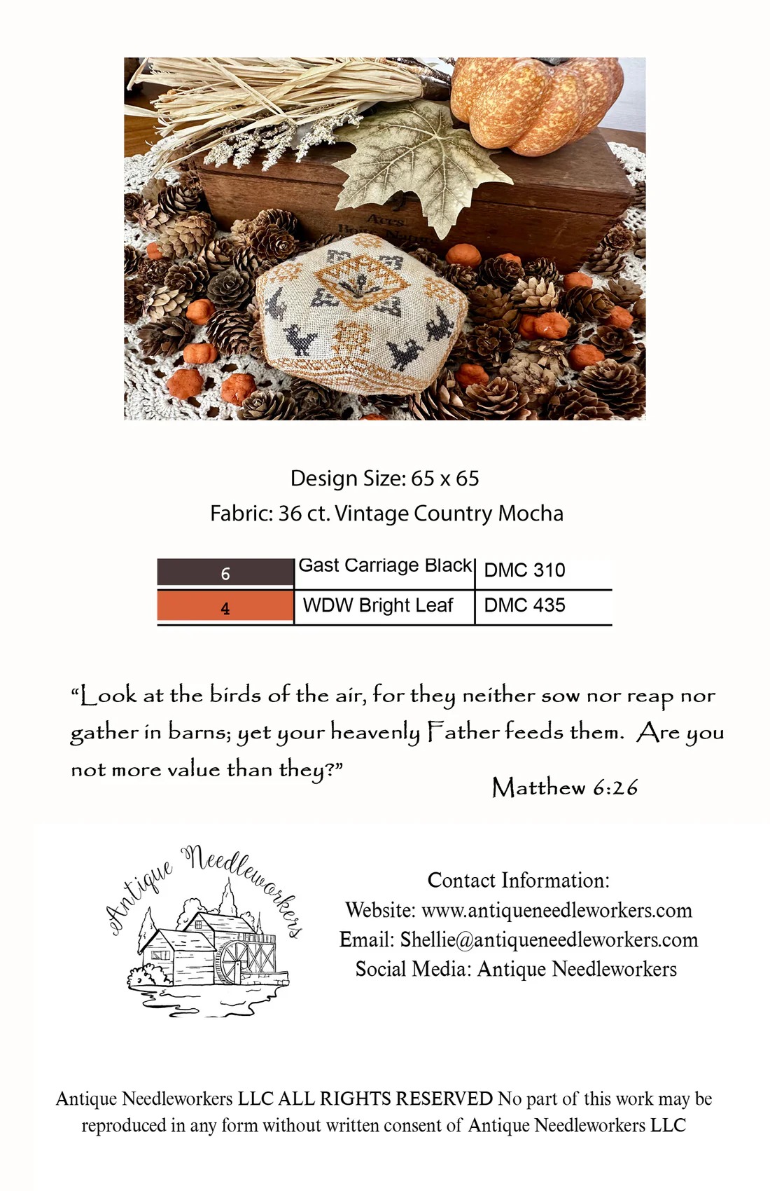 Fall Biscornu - Cross Stitch Pattern
