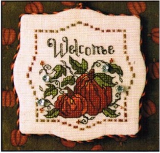 Autumn Pumpkins Welcome - Cross Stitch Pattern