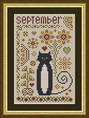 September Cat - Cross Stitch Pattern