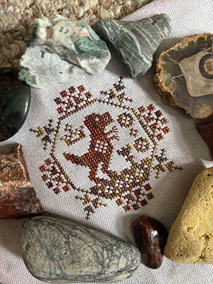 Quirky Quaker T-Rex - Cross Stitch Pattern
