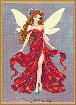 Rosalinne, the Winter Star - Christmas Cross Stitch Pattern