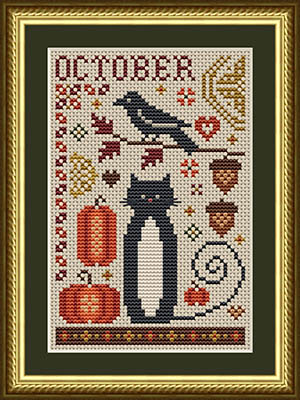 October Cat - Cross Stitch Pattern