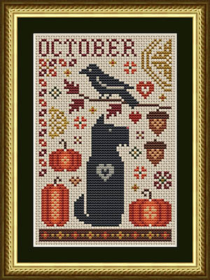 Scottie October Dog - Cross Stitch Pattern