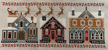 Ornamented Christmas Houses - Cross Stitch Pattern