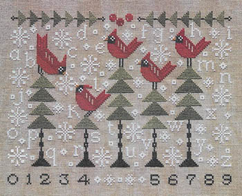 Chilly Cardinals Sampler - Cross Stitch Pattern
