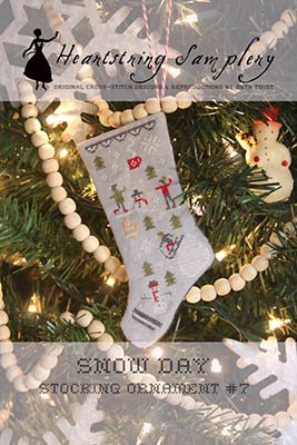 Snow Day Stocking Ornament - Christmas Cross Stitch Pattern