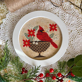 Carlos The Red Cardinal  - Christmas Cross Stitch Pattern