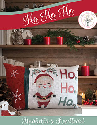 Ho Ho Ho (Santa with holly) - Christmas Cross Stitch Pattern