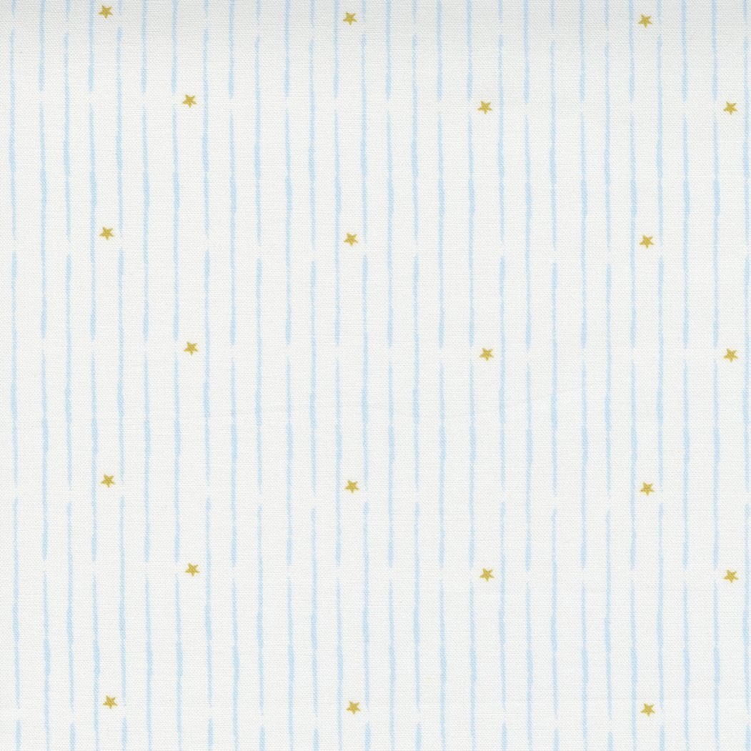 Little Ducklings White Blue - Broken Star Baby - Fabric